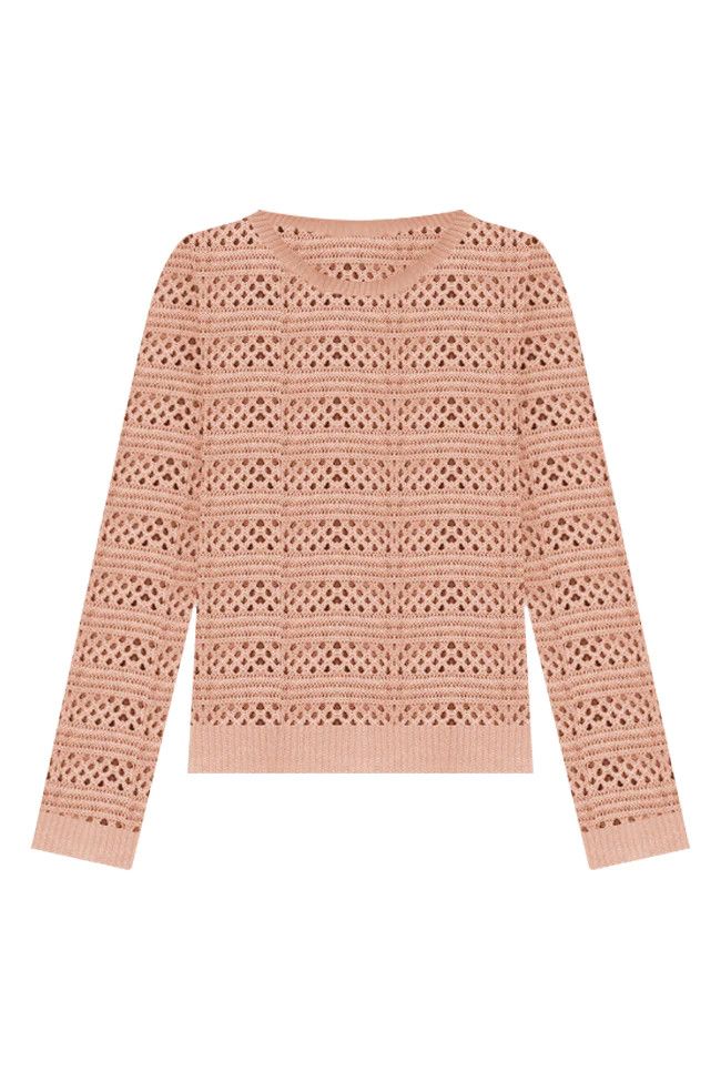 Going With You Terracotta Open Knit Sweater | Pink Lily