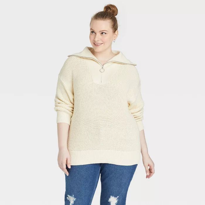 Women's Plus Size Turtleneck Pullover Sweater - Ava & Viv™ | Target