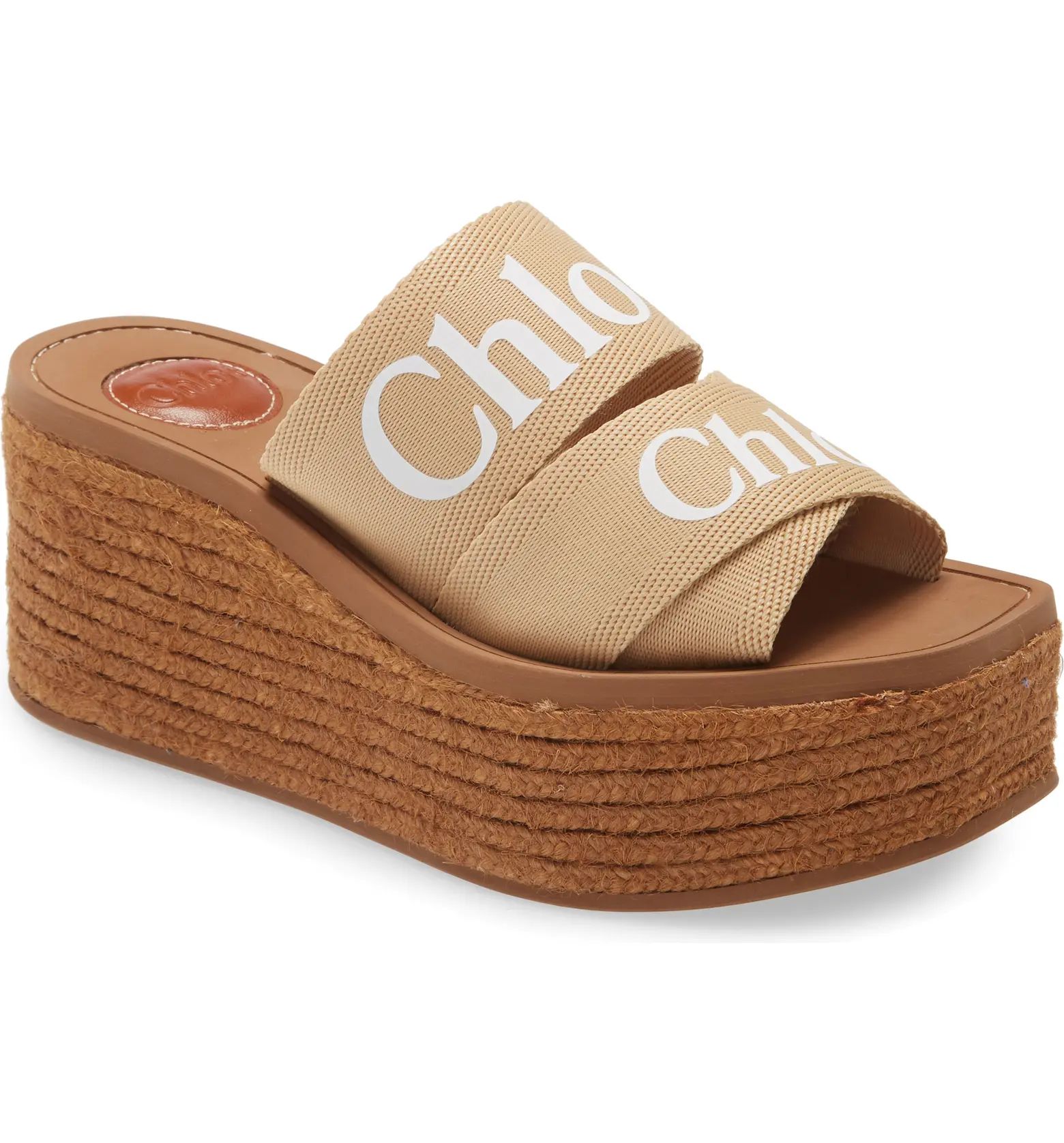 Woody Logo Espadrille Platform Slide Sandal | Nordstrom