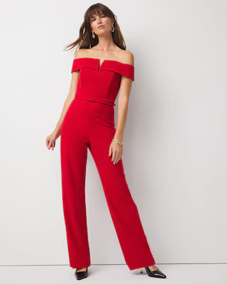Off-The-Shoulder Crepe JumpsuitAvailable in Petite and Regular$185.00 | White House Black Market