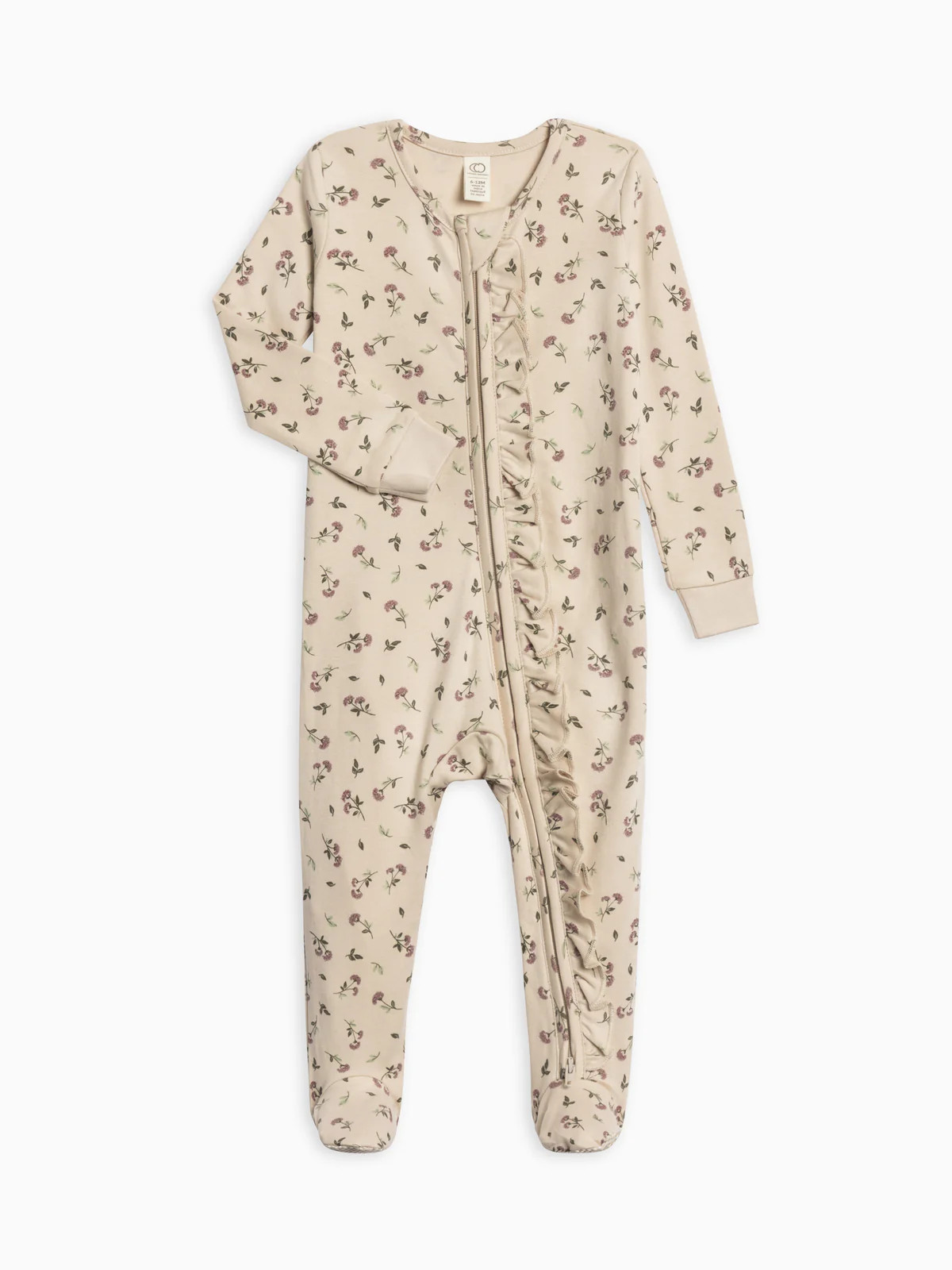 Neve Ruffle Zipper Footie | Colored Organics