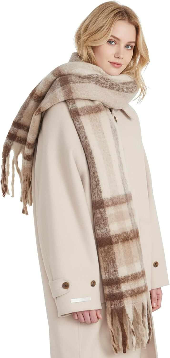 Winter Scarf for Women Long Plaid Scarves Blanket Shawl Wrap Ladies Gifts | Amazon (US)