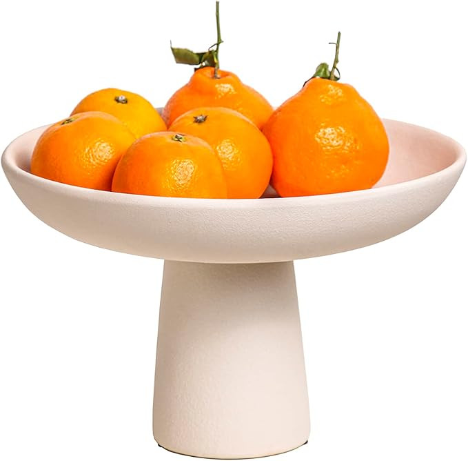 Large Ceramic fruit bowl.Pedestal Bowl for kitchen decor. Style as a fruit basket for kitchen cou... | Amazon (US)