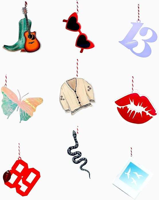 Taylor Décor Set: Acrylic Ornaments, Keychains & Gift Tags (9) — Taylor-Inspired Charms for En... | Amazon (US)