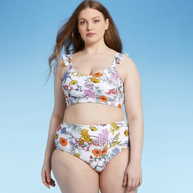 Women's Over the Shoulder Ruffle Bikini Top - Kona Sol™ Multi | Target