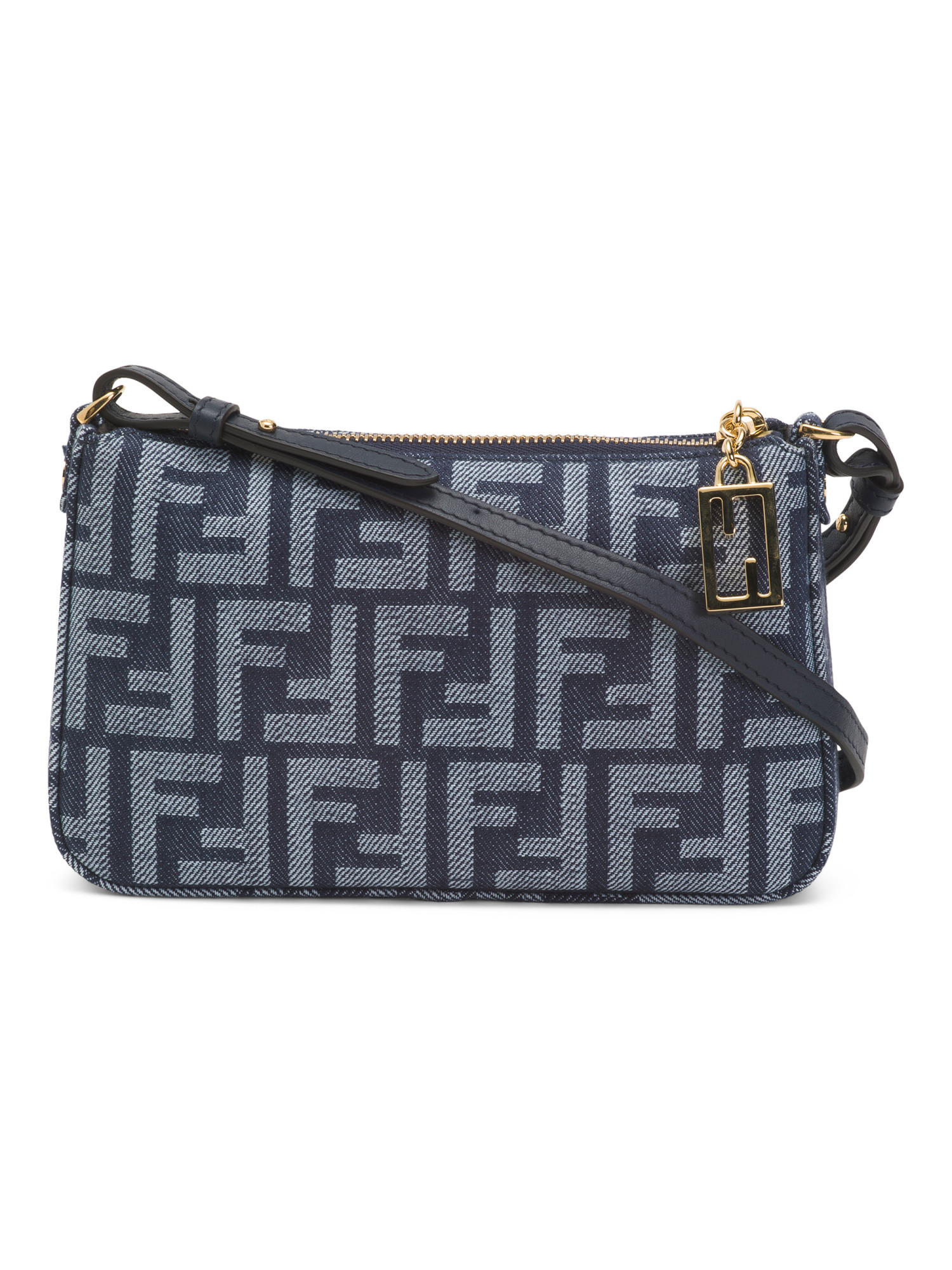 Made In Italy F F Pouch In Jacquard Fabric With Leather Strap | TJ Maxx
