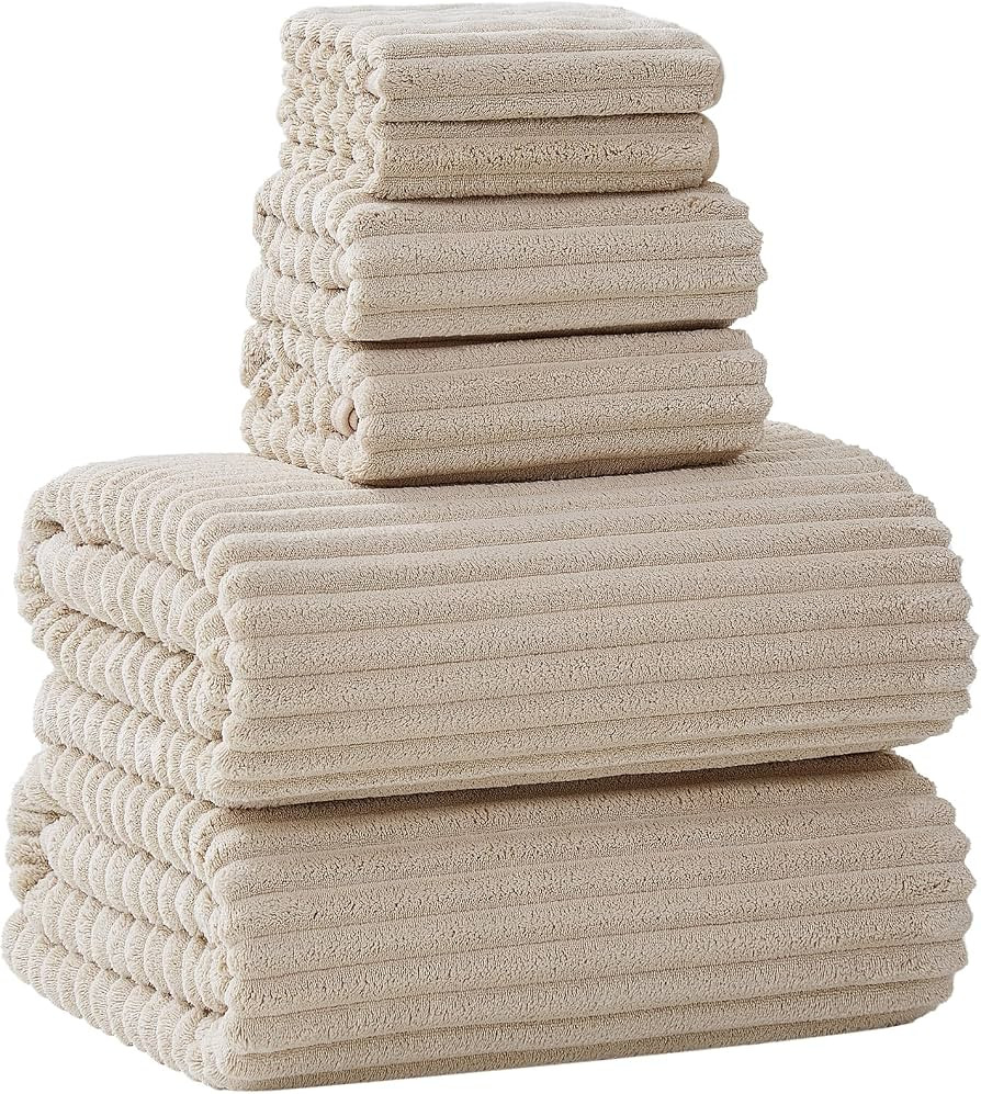 Extra Large Bath Towel Set of 6 (40"x80"),Oversized Bath Sheet Super Soft Highly Absorbent Microf... | Amazon (US)