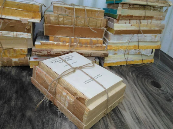 Unbound Book Collection - Distressed Book Set - Re purposed Decorative Book Bundle - No cover boo... | Etsy (US)