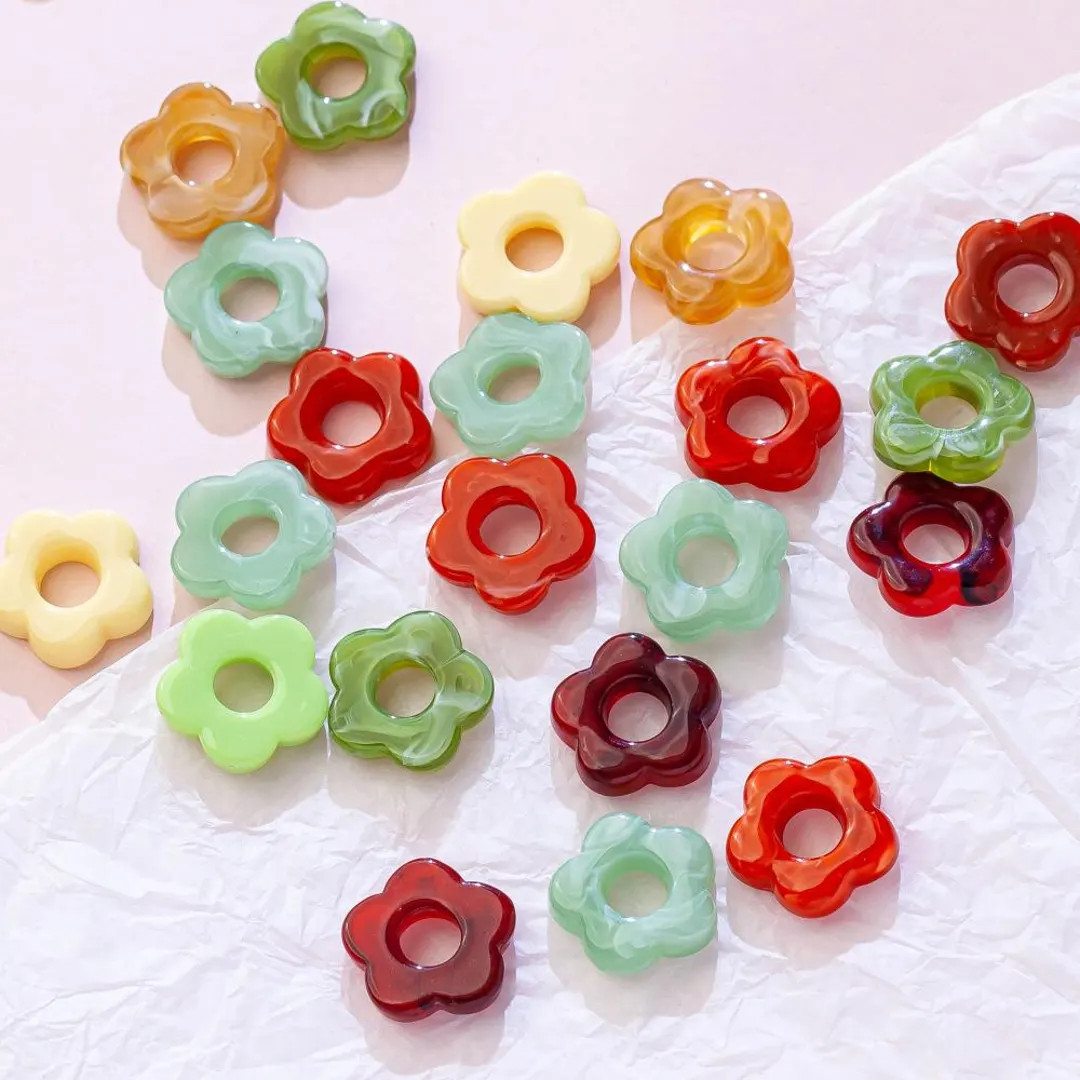 10pcs 20x19mm Flower Resin Charm Pendant, Acrylic Hollow Flower Earring DIY Jewelry（no Hole） ... | Etsy (US)