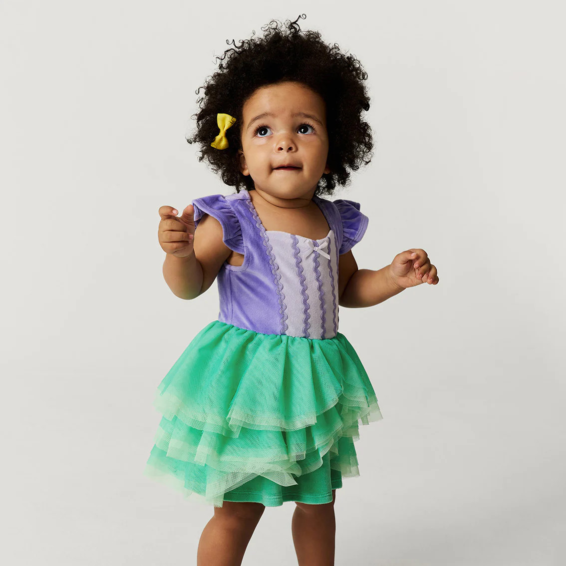 Mermaid Green Flutter Sleeve Disney Ariel Velour Bodysuit Dress | Posh Peanut® | Posh Peanut