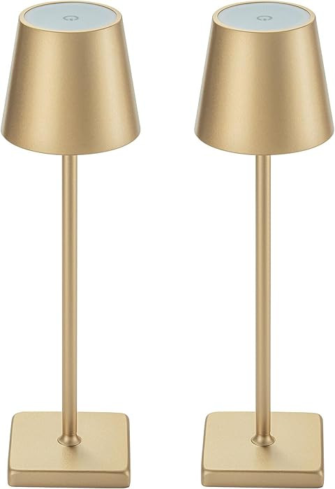 2 Pack Table Lamps LED Desk Lamp Gold | Amazon (US)