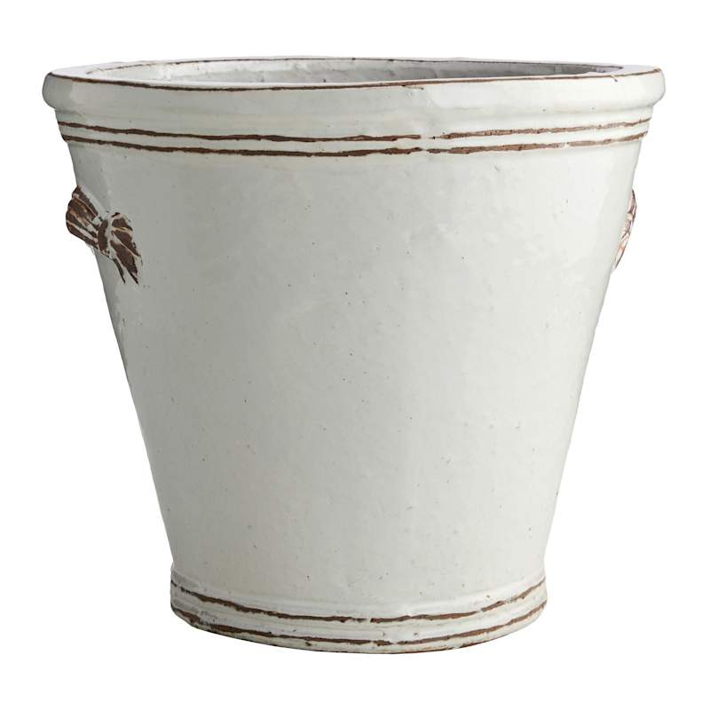 Alexa White Ceramic Outdoor Planter, Large | At Home