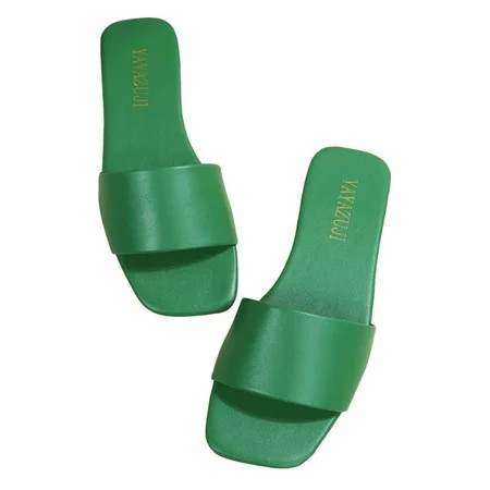 symoid Womens Slides on Clearance- New Casual Open Toe Comfort Summer Green Sandals for Girls Size 7 | Walmart (US)