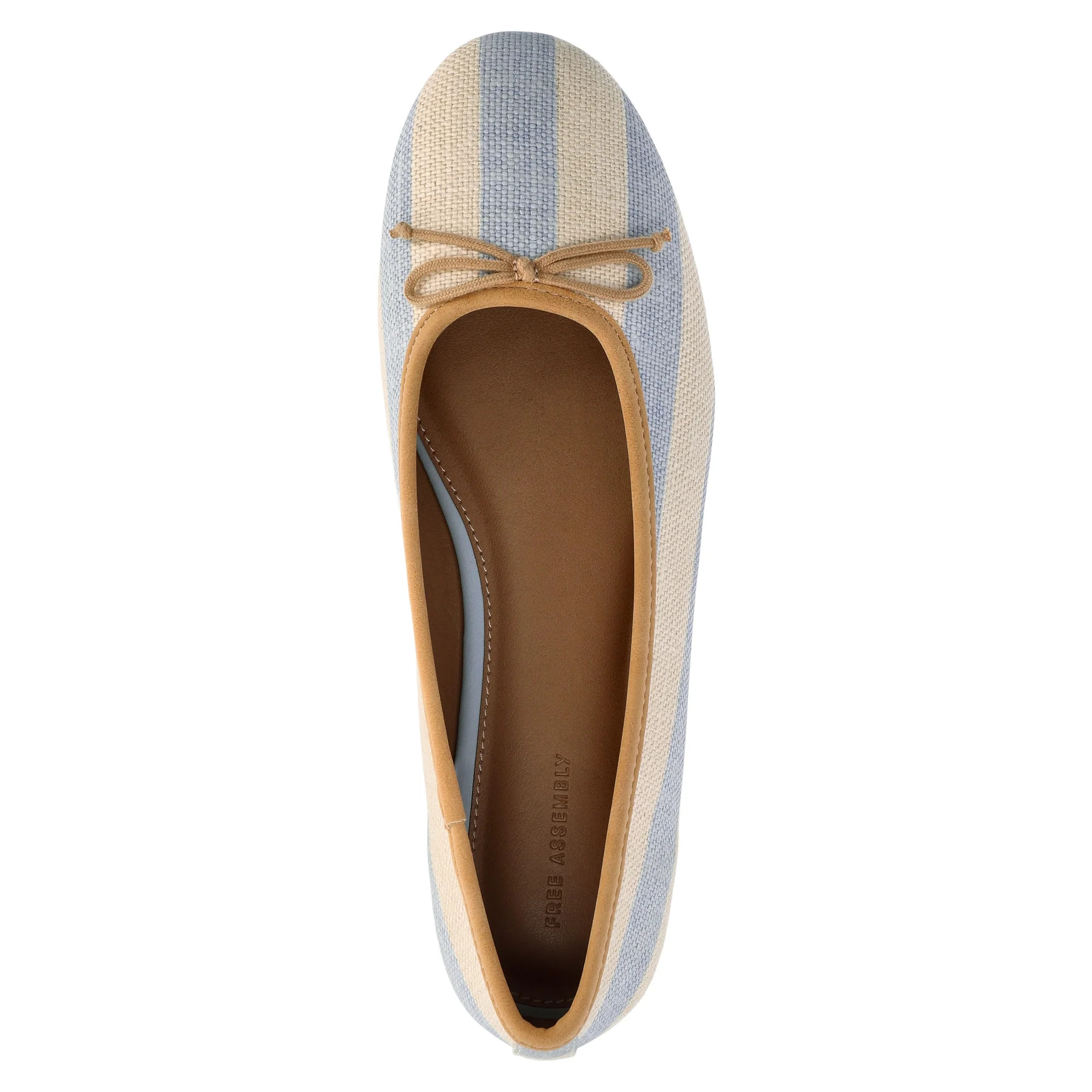 Free Assembly Women's Raffia Striped Ballet Flats with Bow | Walmart (US)