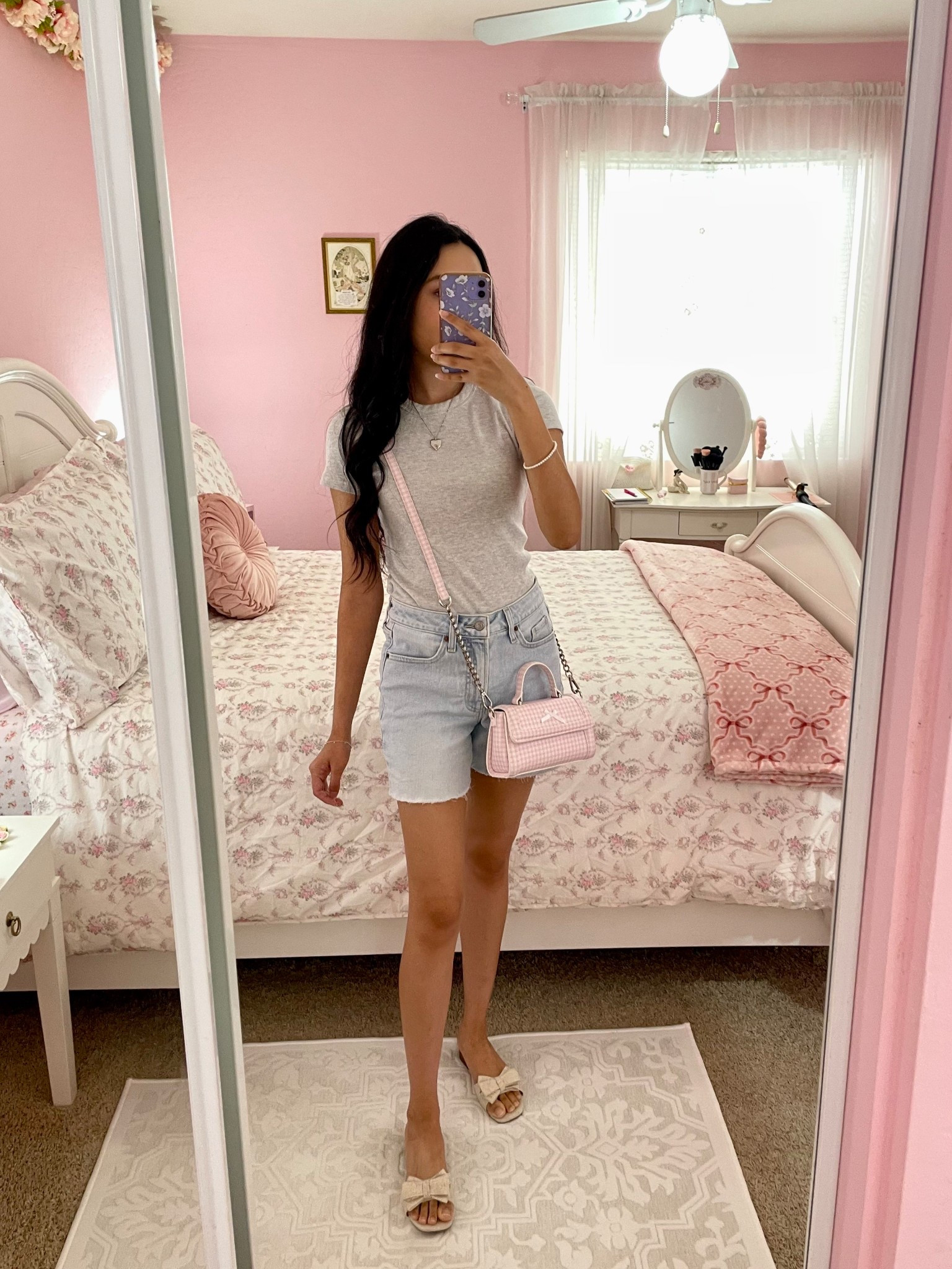 Casual Spring Outfit 🤍🌸
I styled a basic tee with light denim and a pink crossbody purse and darling bow shoes to elevate this cute look! 🌸🌷

#basicoutfit #teeshirt #denimshorts #crossbody #wedges #sandals #OldNavy #casualoutfit #springoutfit #girlystyle #styling

#LTKFindsUnder50 #LTKSeasonal #LTKShoeCrush