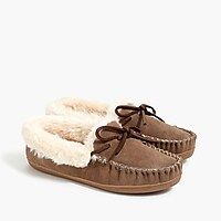 Suede shearling slippers | J.Crew Factory