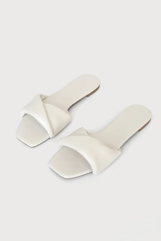 Kerry Ivory Slide Sandals | Lulus (US)