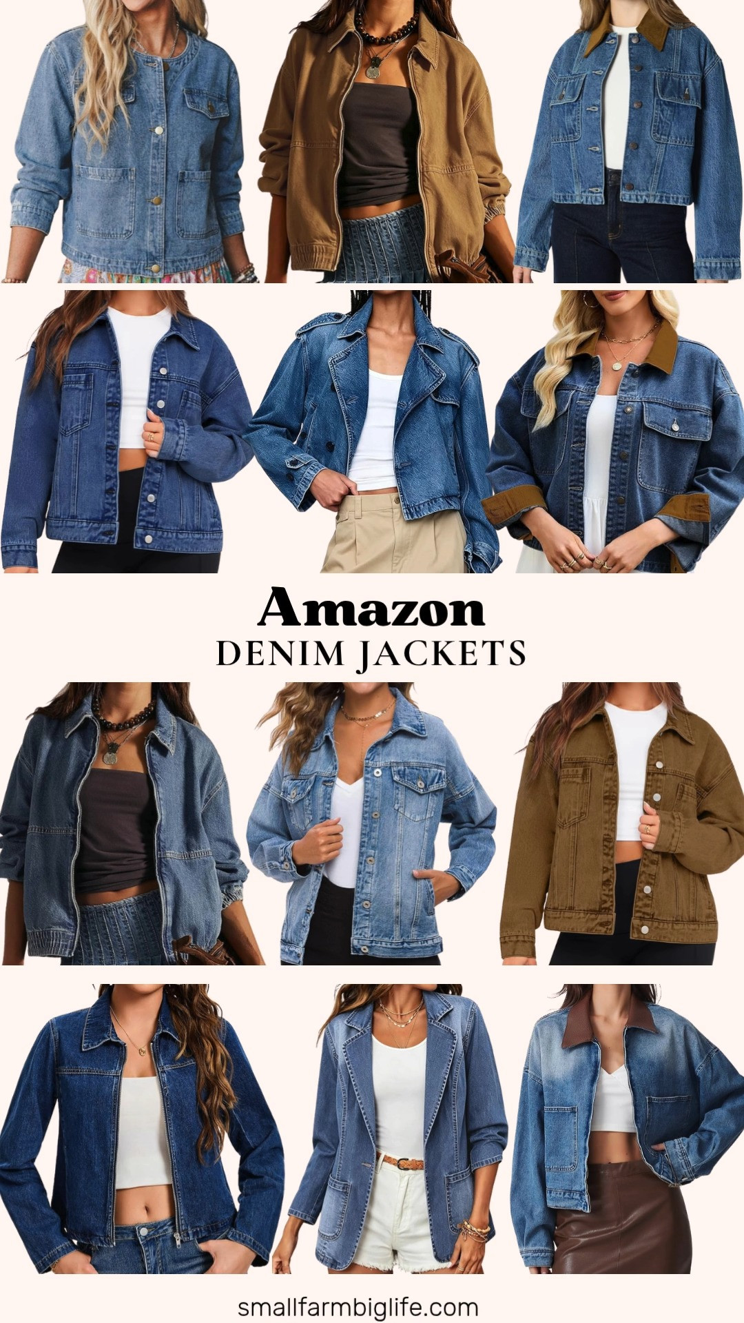 Denim jackets are a must have for fall and Amazon has so many great options right now.
The blue collarless cropped denim jacket has a crew neck and button front, perfect for a casual fall outfit. For a color block look, the blue jacket with the brown contrast collar and cuffs adds a nice detail to a classic jean shacket style. The Amazon Essentials cropped heavyweight denim jacket with the contrast corduroy collar is another great oversized option.
If you love a classic silhouette, the blue and brown oversized button down jean jackets are casual and easy to wear all season. The vintage washed boyfriend denim jacket has a loose trucker fit that feels timeless.
For something more fitted, the blue and cognac zip up denim bomber jackets have an elastic hem for a more structured look. The blue cropped denim trench coat with the notch collar and double breasted buttons is a great statement piece.
The blue jacket with the leather collar and zipper front adds an edgier detail, while the dark blue lightweight zip up bomber is great for easy everyday wear.
For office ready style, the blue notch lapel denim blazer with a single button is a fun way to dress up denim for work.
#denimjacket #falloutfit #amazonfashion #jeanjacket #falltransition 

 #LTKgrwm #LTKootd #LTKOver40