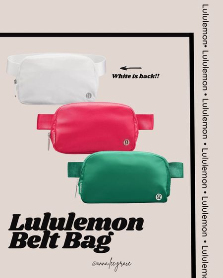 New lululemon belt bag colors for summer!!! Would make the best graduation gift! Love that they brought the white back too 

#LTKItBag #LTKU #LTKFitness