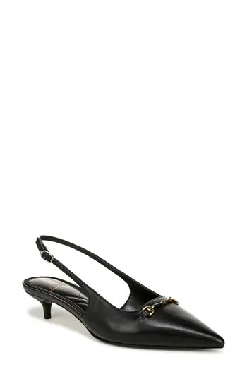 Sam Edelman Farrah Kitten Heel Pointed Toe Slingback Pump in Black at Nordstrom Rack, Size 8.5 | Nordstrom Rack