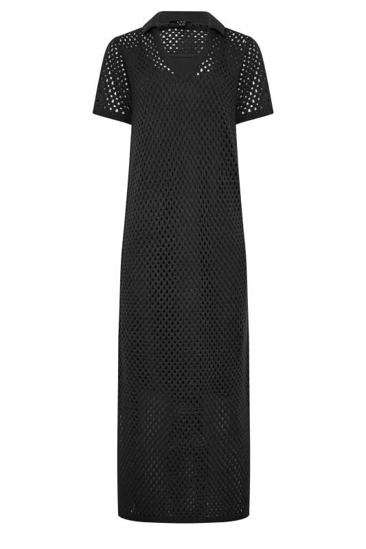 LTS Tall Black Crochet Midaxi Dress | Long Tall Sally