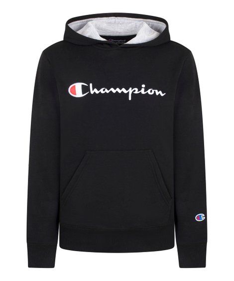 Champion Black Logo Script Hoodie - Boys | Zulily