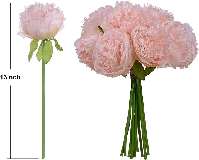 Lvydec Vintage Peony Artificial Flowers - 2 Pack Silk Flowers Bouquet 10 Heads Peony Fake Flowers... | Amazon (US)