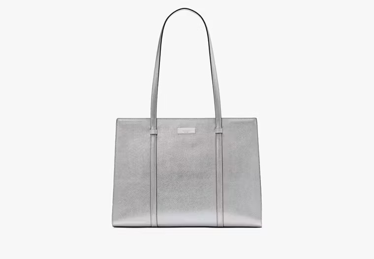 Kate Spade Kenzie Metallic Large Tote, Lunar Light | Kate Spade Outlet