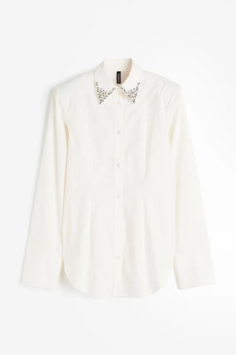 Embellished Poplin Shirt | H&M (US + CA)