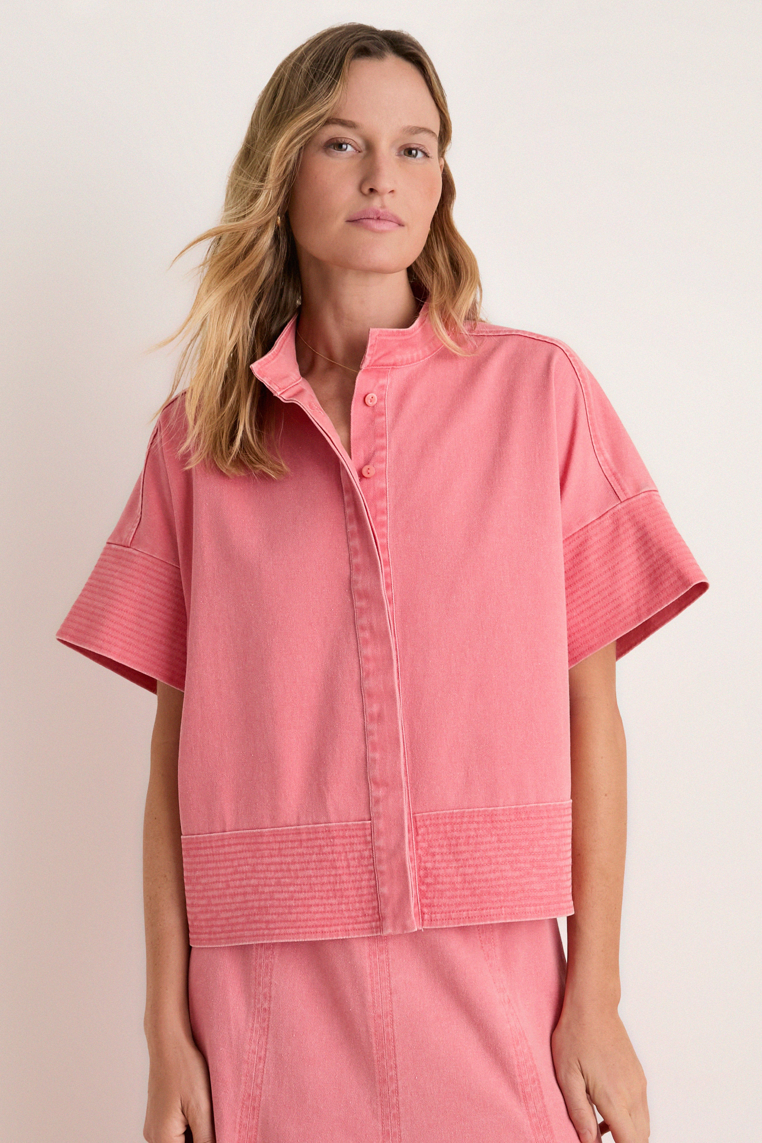 Nantucket Reds Stretch Twill Sofia Stitch Shirt | Tuckernuck (US)