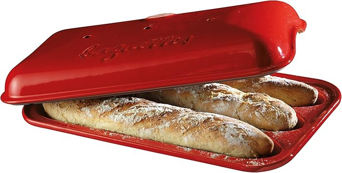 Emile Henry 91345506 Baguette Baker, 39 x 24 cm/15.4 x 9.4 in, 3.7L/3.3 qt, Grand Cru | Amazon (CA)