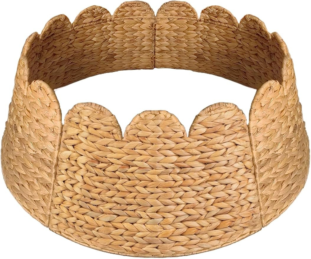 Christmas Tree Collar, 28" Woven Hyacinth Xmas Tree Collar for Artificial Trees, Woven Tree Stand... | Amazon (US)