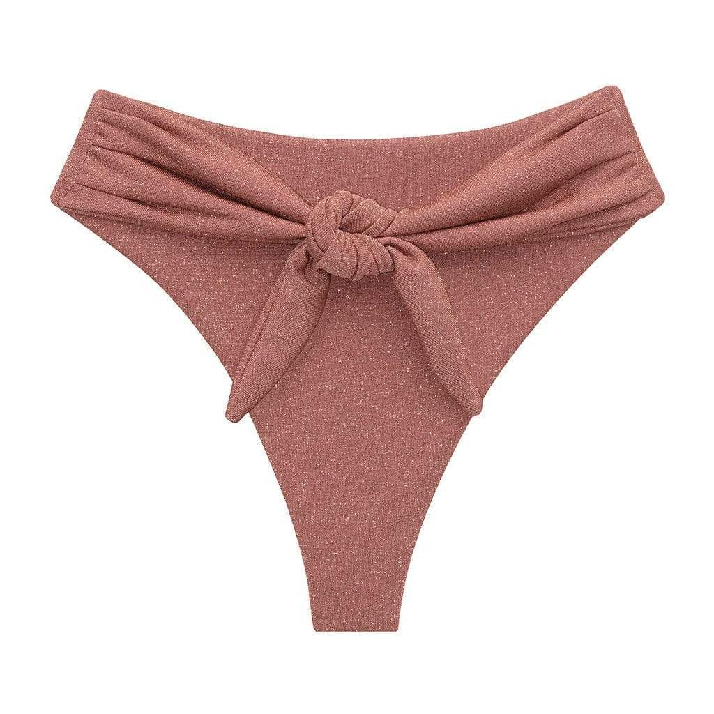 Mauve Sparkle Paula Tie-Up Bikini Bottom | Montce