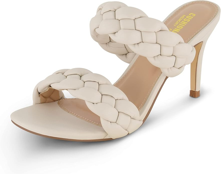 CUSHIONAIRE Women's Suzy braided dress sandal +Memory Foam, Wide Widths Available | Amazon (US)