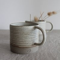 Gray Coffee Mug Handmade Stoneware Cup Lover Gift For Her Artisan Ceramic Tea With Handle | Etsy (US)