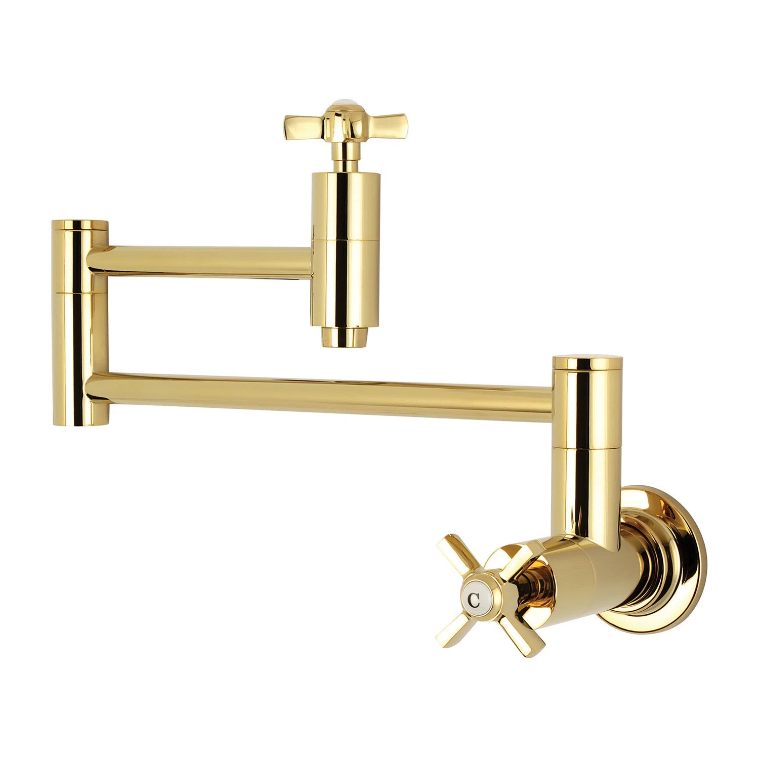 Kingston Brass Millennium Two-Handle 1-Hole Wall Mount Pot Filler Faucet KS8102ZX | Wayfair North America