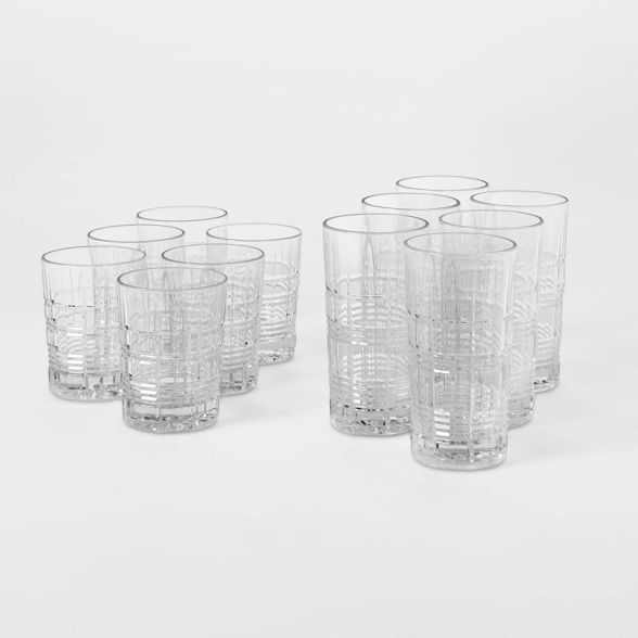 12pc Glass Assorted Beveled Tumblers - Threshold&#8482; | Target