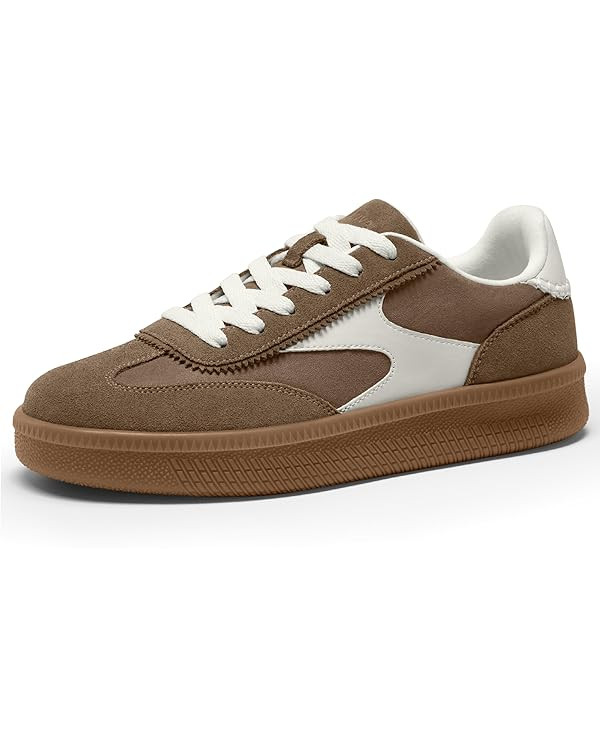 Vilanva Women's Fashion Sneakers Casual Tennis Shoes with Genuine Suede Classic Retro Gum Sole Wa... | Amazon (US)