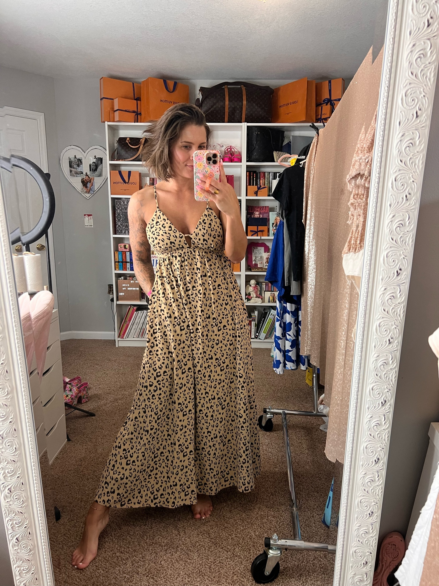 Love this leopard maxi dress. So comfy and has POCKETS! Also has adjustable straps. I’m wearing a small  

#LTKTravel #LTKFindsUnder50 #LTKSeasonal