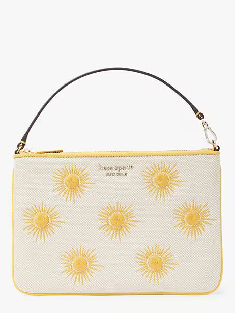 sunkiss embroidered canvas sun pouch wristlet | Kate Spade (US)