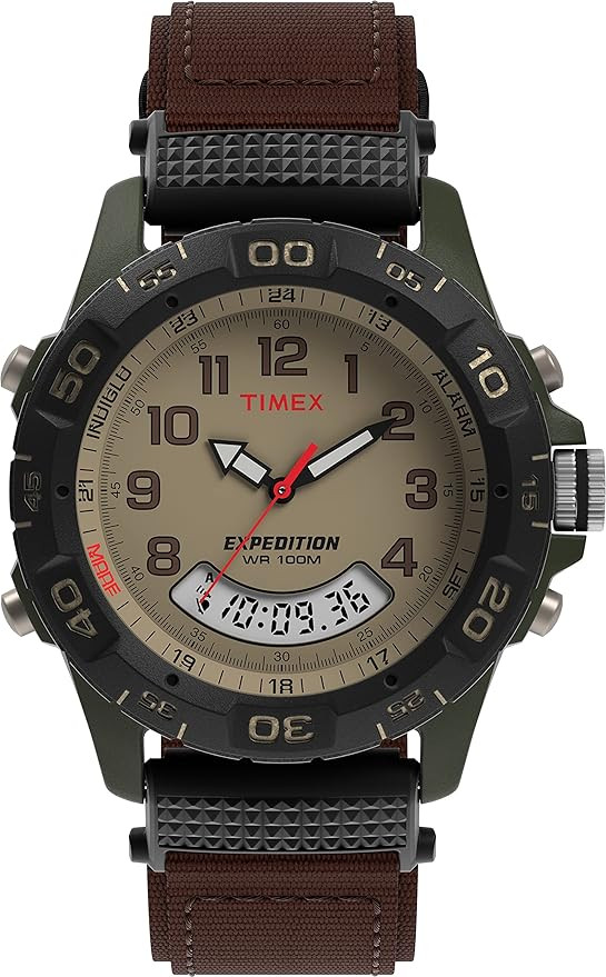 Timex Men's T45181 Expedition Resin Combo Brown/Green Nylon Strap Watch | Amazon (US)