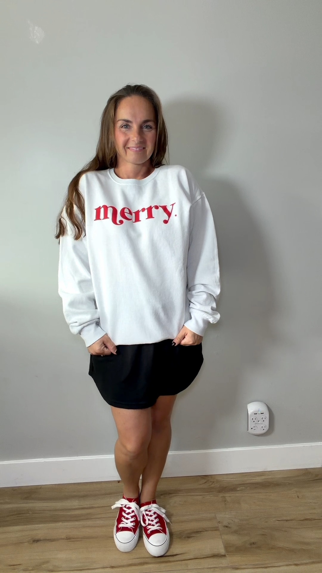 This skit is soft like a sweatshirt, has pockets and shorts. Paired with a festive sweatshirt is a favorite easy go to look for me. 
5' tall
120 lbs
Wearing Medium in both 

#LTKStyleTip #LTKFindsUnder50 #LTKHoliday