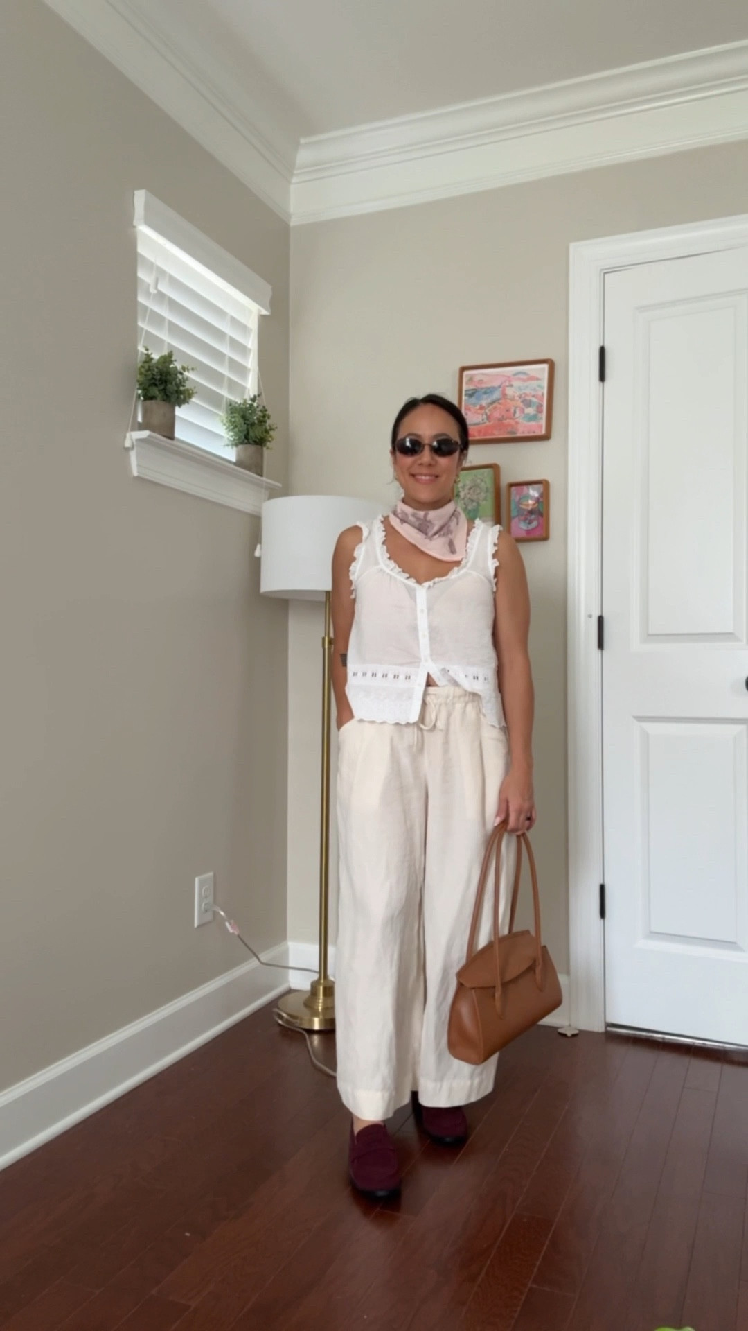 Small in the Haven Well Within pants, small in Madewell scalloped top, rose chou chou from Kmellia, size 7 in Syrah loafers from Rothy’s 

#LTKSeasonal #LTKFindsUnder100 #LTKPetite