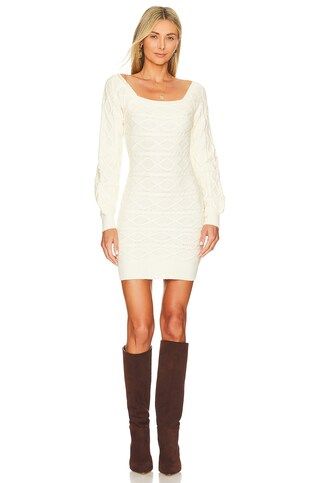 MORE TO COME Simone Cable Knit Dress in Cream from Revolve.com | Revolve Clothing (Global)
