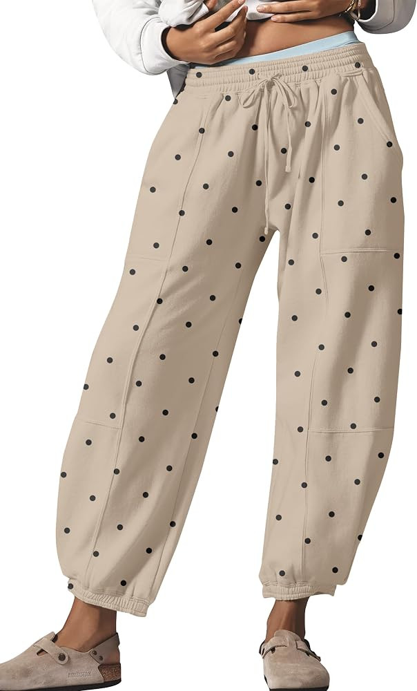 Ziesexy Leopard Pants Women Barrel Sweatpants Casual Baggy Cheetah Print Lounge Pants Drawstring ... | Amazon (US)