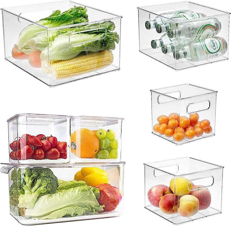 elabo Food Storage Containers Fridge Produce Saver- Stackable Food Storage Organizer Bins for Veg... | Amazon (US)