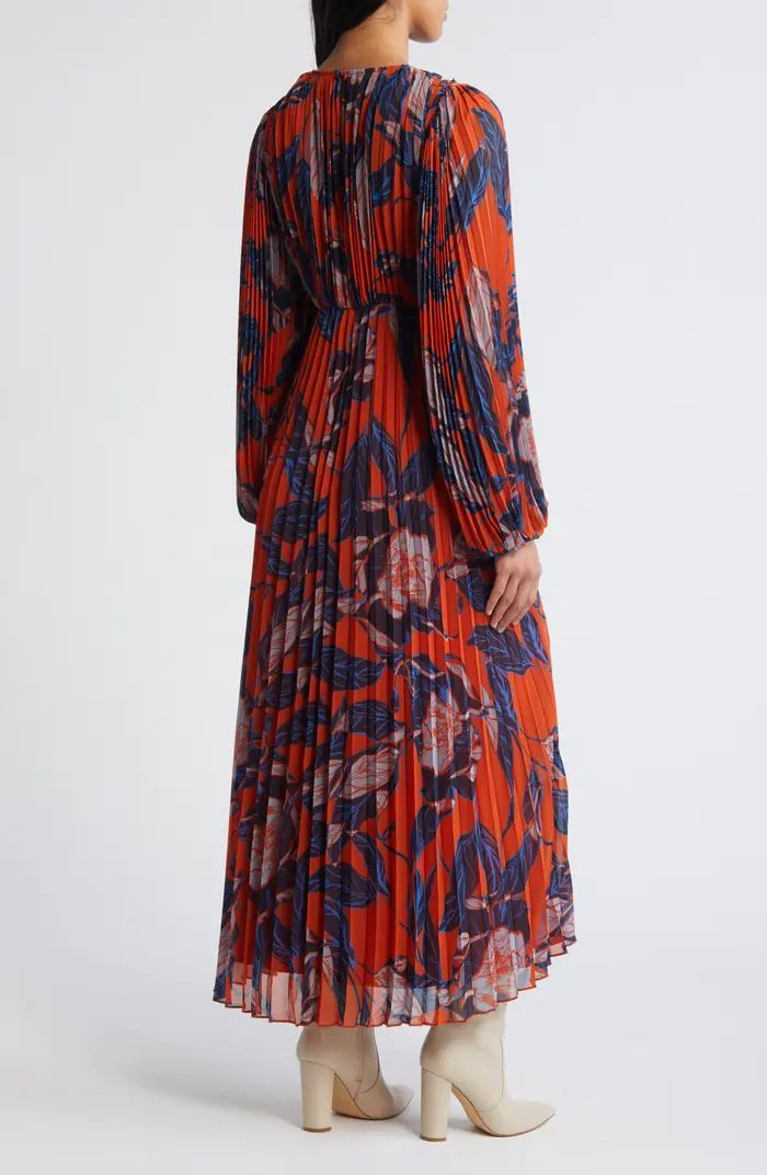 Chelsea28 Floral Print Pleated Long Sleeve Dress | Nordstrom | Nordstrom