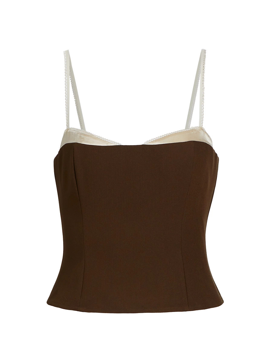 Women's Melanie Layered Crop Top - Cafe - Size 2 | Saks Fifth Avenue
