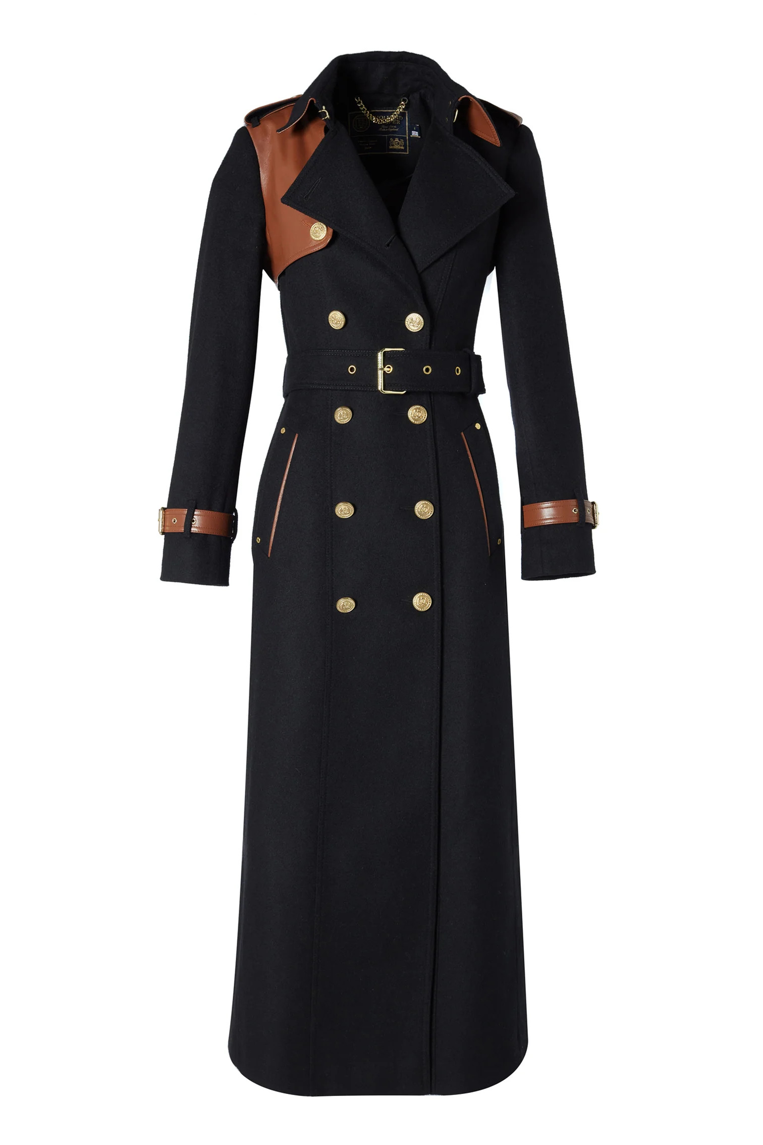 Full Length Marlborough Trench Coat (Soft Black Tan) | Holland Cooper