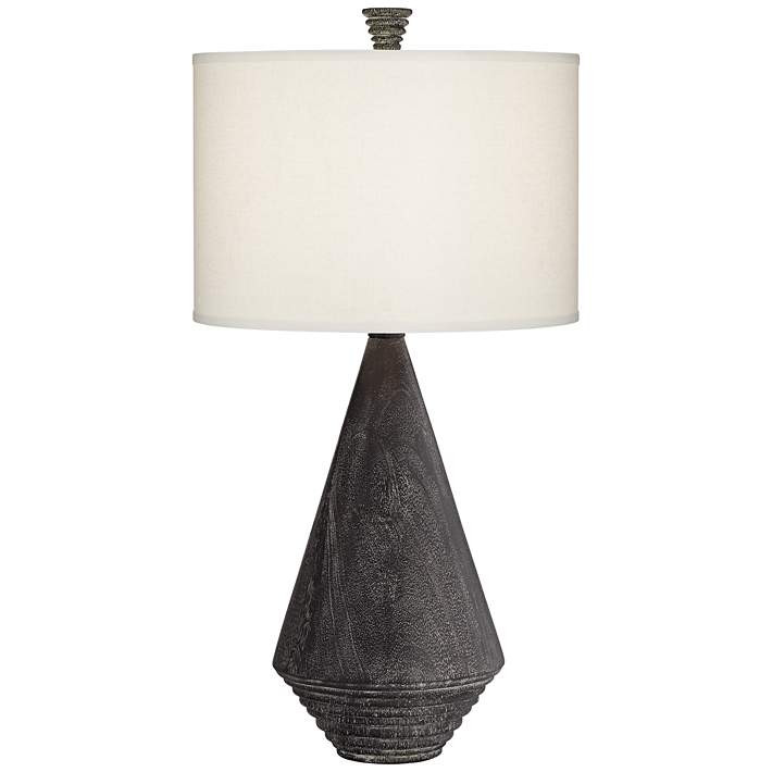 Adelis Black Texture Modern Pyramid Table Lamp - #75M51 | Lamps Plus | Lamps Plus